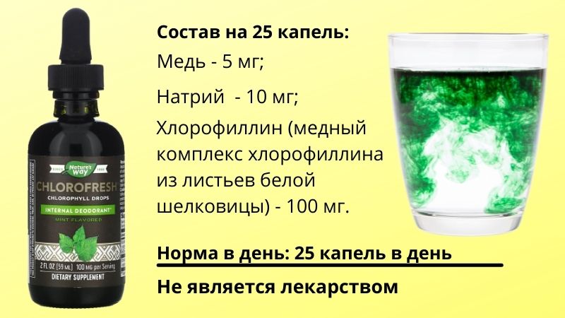хлорофилл в виде капель