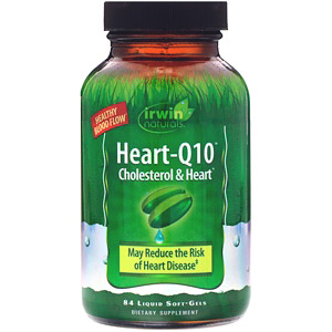 Irwin Naturals, Heart-Q10, холестерин и сердце, 84 мягкие желатиновые капсулы с жидкостью