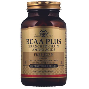 Solgar, BCAA Plus, в свободной форме, 100 растительных капсул