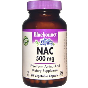 Bluebonnet Nutrition, NAC, 500 мг, 90 растительных капсул