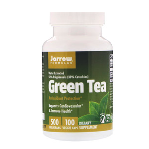 Jarrow Formulas, Зелёный чай, 500 мг, 100 растительных капсул