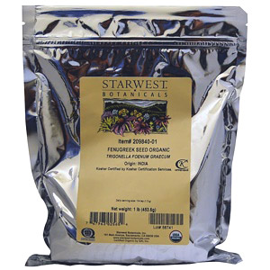 Starwest Botanicals, Натуральные семена пажитника, 453.6 г
