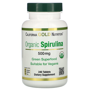California Gold Nutrition, Organic Spirulina, USDA Organic, 500 mg, 240