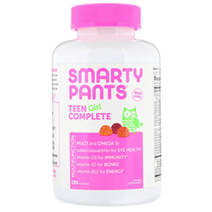 SmartyPants, комплекс для подростков-девушек, лимон и лайм, ягоды, кислое яблоко, 120