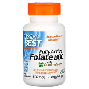 Doctor's Best, Активный фолат 800, 800 мкг, 60