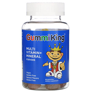 GummiKing, Мультивитаминная и минеральная добавка для детей со вкусом клубники, апельсина, лимона, винограда, вишни и грейпфрута, 60