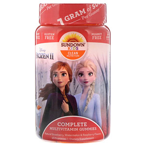 Sundown Naturals Kids, Жевательные конфеты с мультивитаминами, «Холодное сердце 2» Disney, со вкусом клубники, арбуза и малины, 60