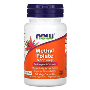 Now Foods, Метилфолат, 5000 мкг, 50