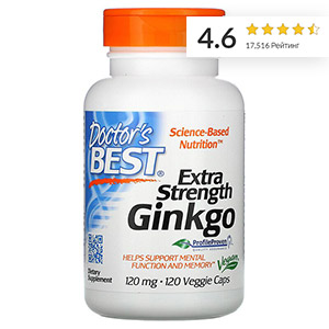 Doctor's Best, гинкго с повышенной силой действия