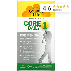Country Life, Core Daily-1, мультивитамины для мужчин старше 50 лет