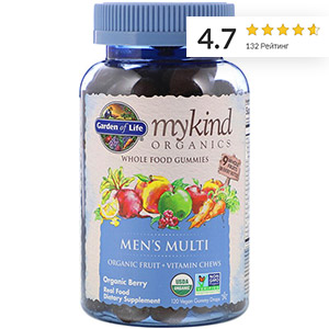 Garden of Life, MyKind Organics, мультивитамины для мужчин