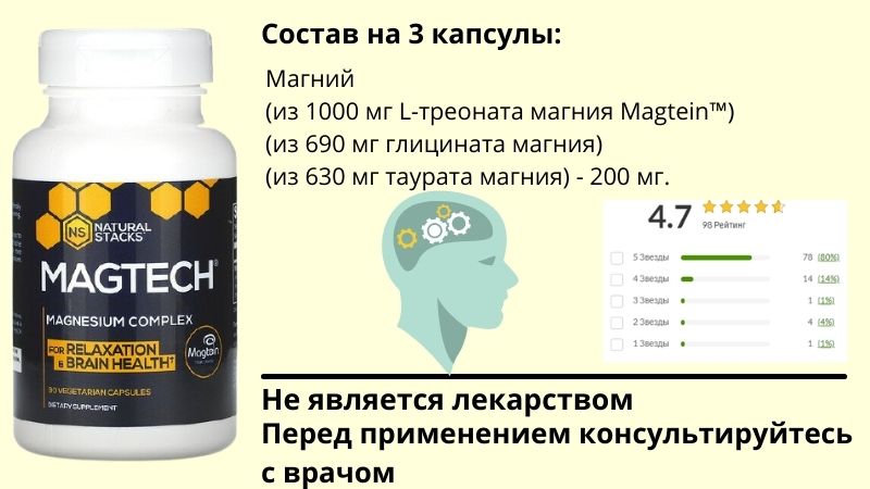 комплекс магния MagTech от компании Natural Stacks состав