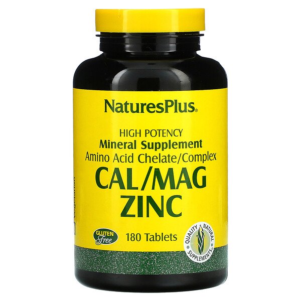 Nature's Plus, Кальций, магний, цинк, 180 таблеток