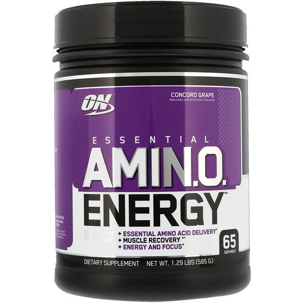 Optimum Nutrition, ESSENTIAL AMIN.O. ENERGY, виноград сорта «Конкорд», 585 г (1,29 фунта)
